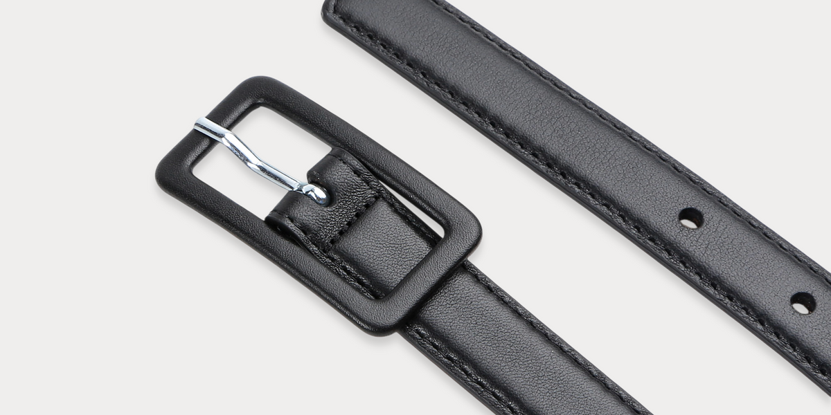 小物 MAISON BOINET/13mm belt in nappa leather Black Plum Belt • Maison Boinet