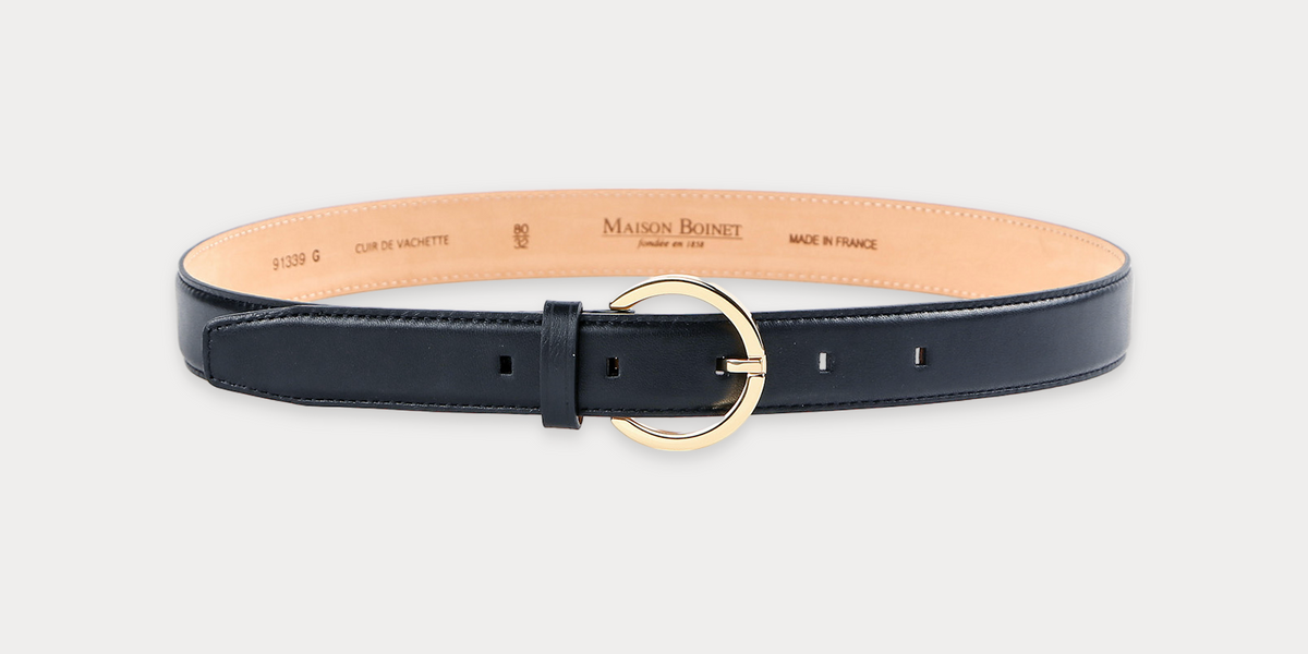 Ceinture Sophie Marine - Ceinture luxe Femme fabriquée en France