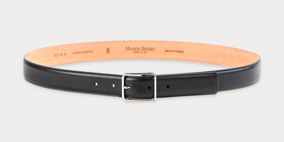 Ceinture Ernest Noir - Ceinture homme cuir noir luxe 30mm