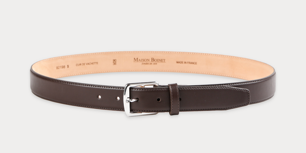 Ceinture Maurice Marron - Ceinture homme cuir noir luxe 30mm  display picture 2