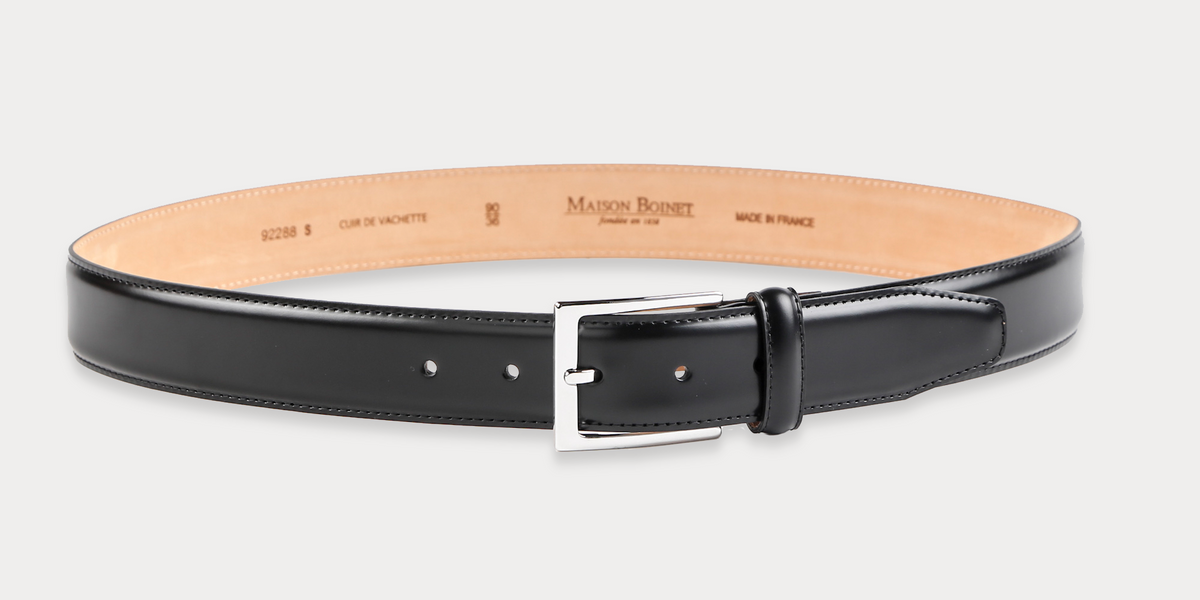 Frederick Black Maxi Belt • Maison Boinet