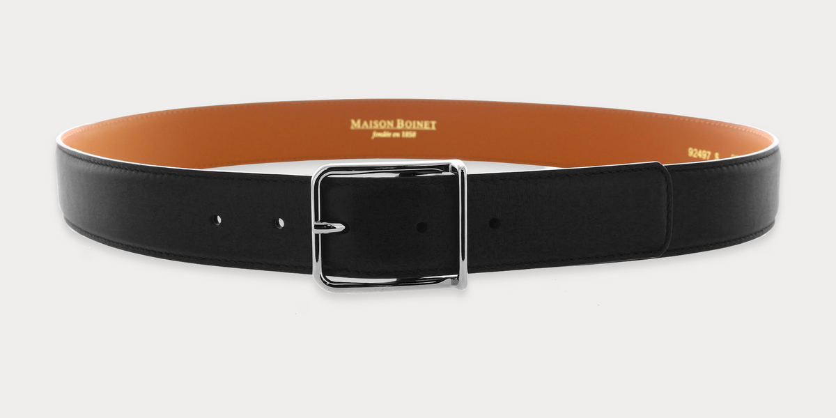 Simon Noir Belt • Maison Boinet