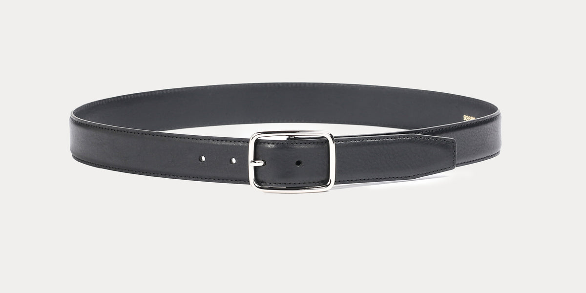 Maison Boinet Black/White Calf Leather belt. REVERSIBLE LEATHER BELT - BLACK / ECRU | COS US main image 3