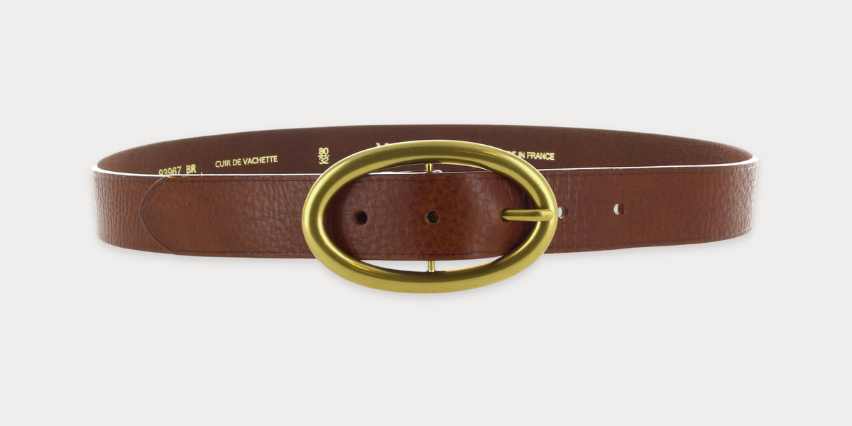 Simone Brown Leather Belt – Luxury Women's Belt Made in France