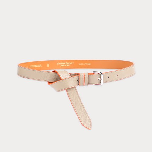 Laurie Taupe Belt Contrasting Orange Dye