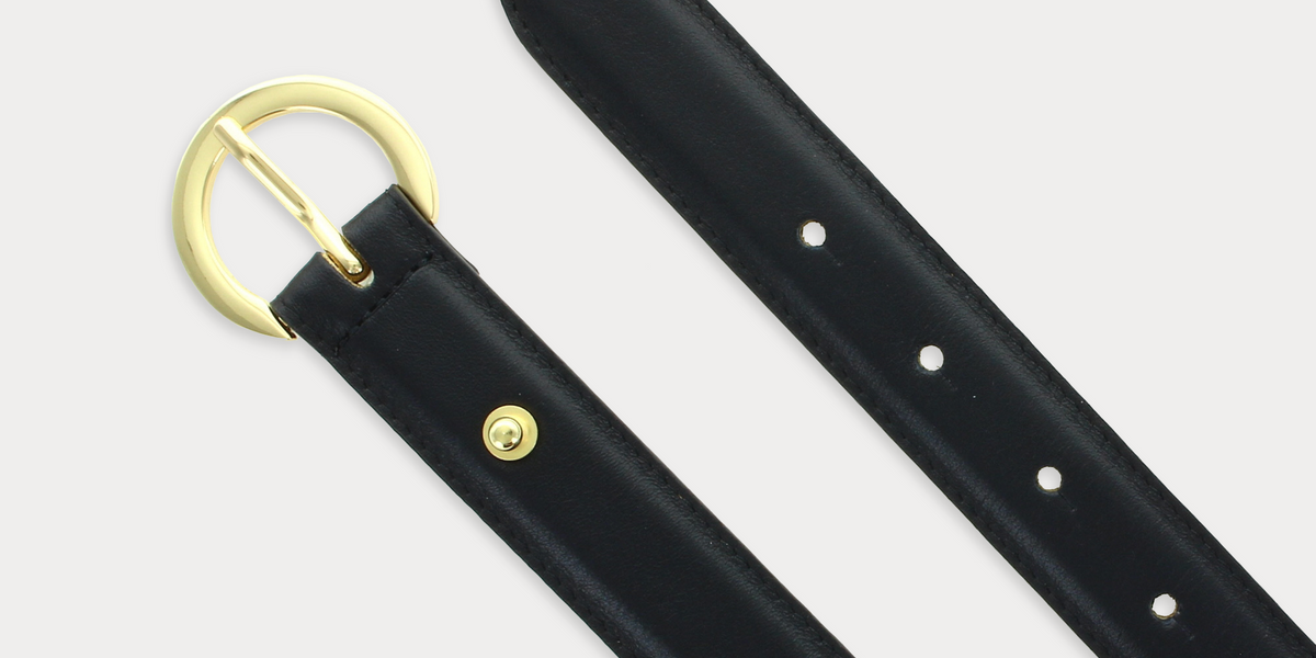 小物 MAISON BOINET/13mm belt in nappa leather Charlotte Black Belt • Maison Boinet