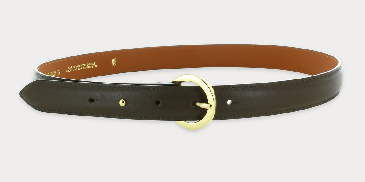 小物 MAISON BOINET/13mm belt in nappa leather Square buckle minimalist leather belt | Maison Boinet