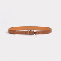 Zaha Havana Belt with Beige Contrast Stitching