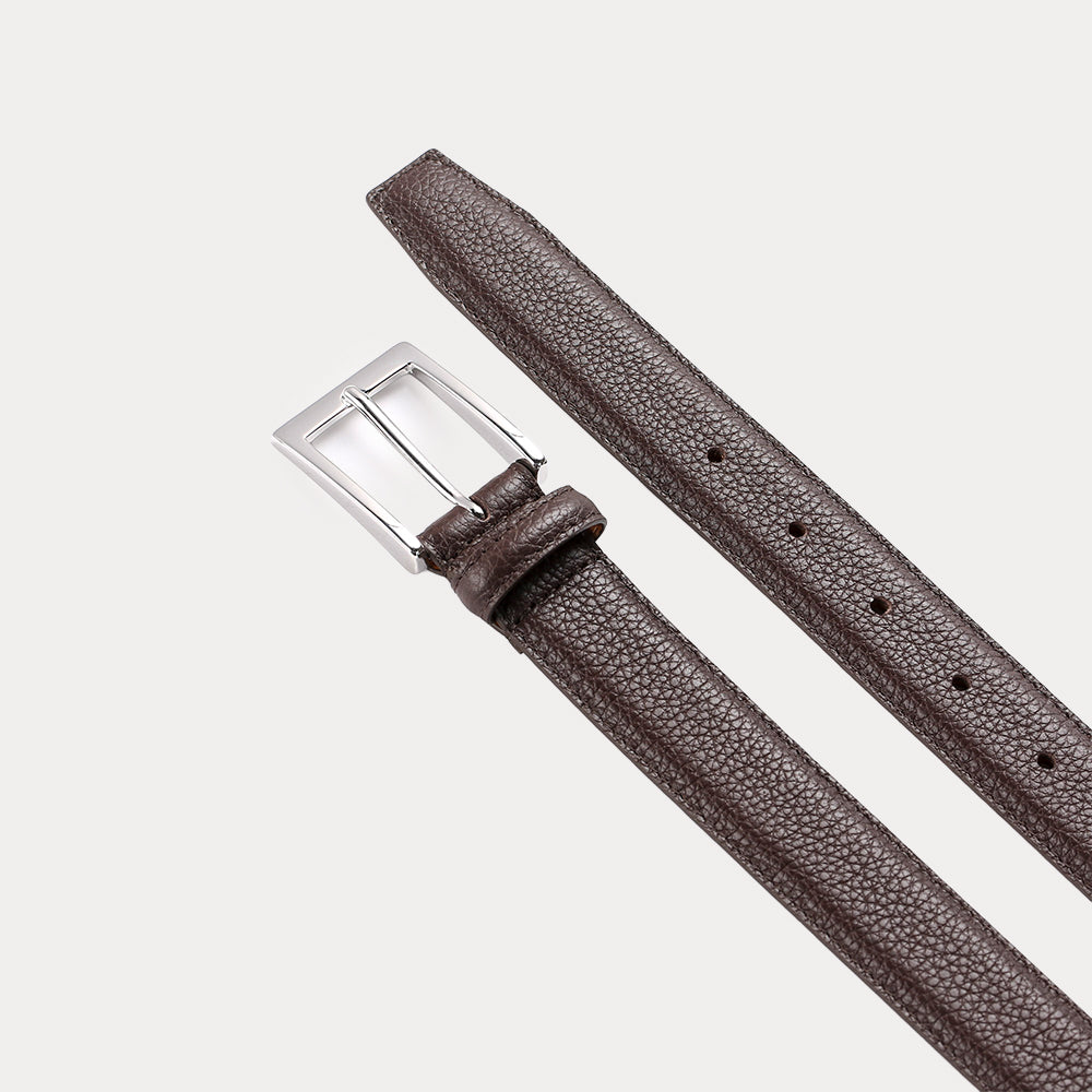Ceinture Frederick Marron Grainé