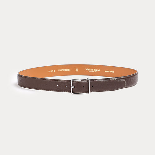Ceinture Grande Ernest Marron Grainé