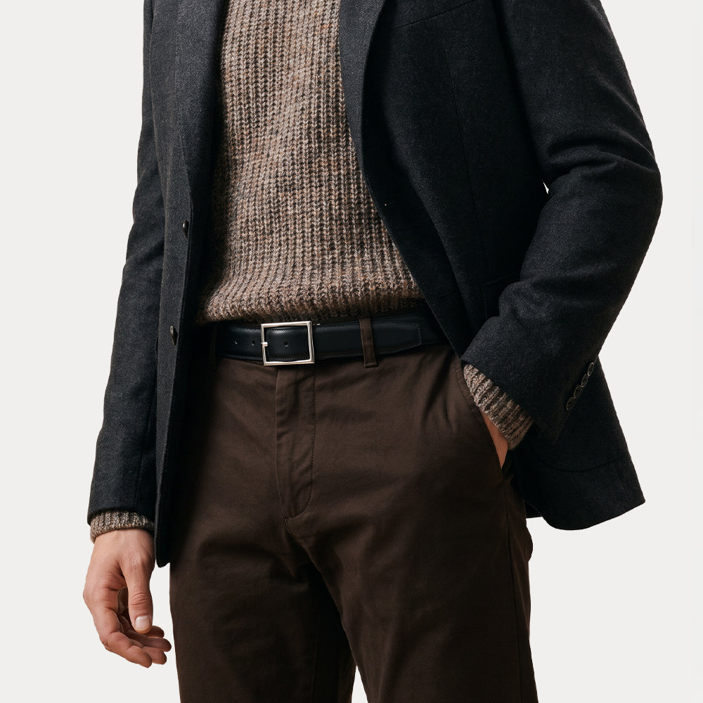 Ceinture réversible Georges Noir Marron