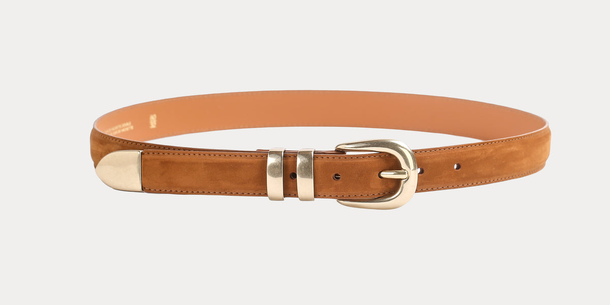 6286- Women Genuine Italian Leather Belt Luna, Made In France- Golden, 110 Belt - Ceinture Cuir Lisse Femme – Lancaster main image 2