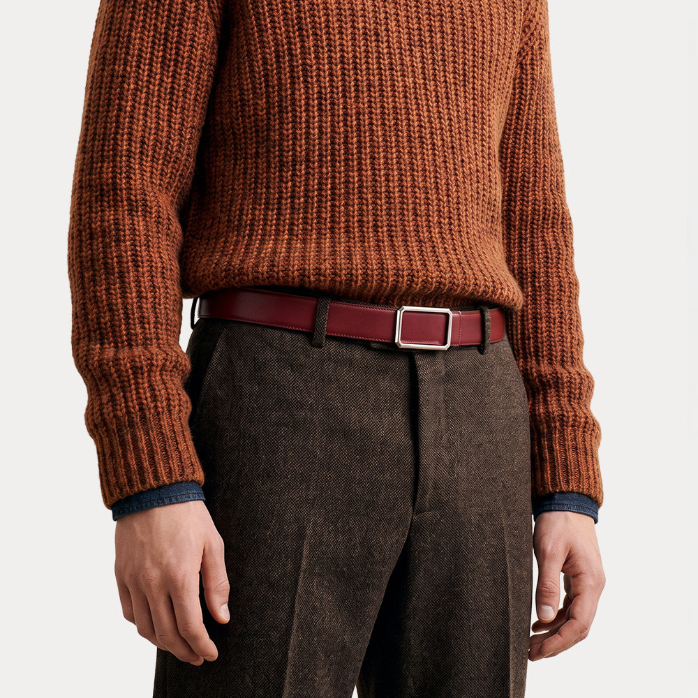 Ceinture réversible Eden Bordeaux Havane