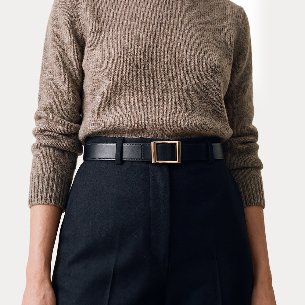 Reversible Belt Grande Emmanuelle Black Orange