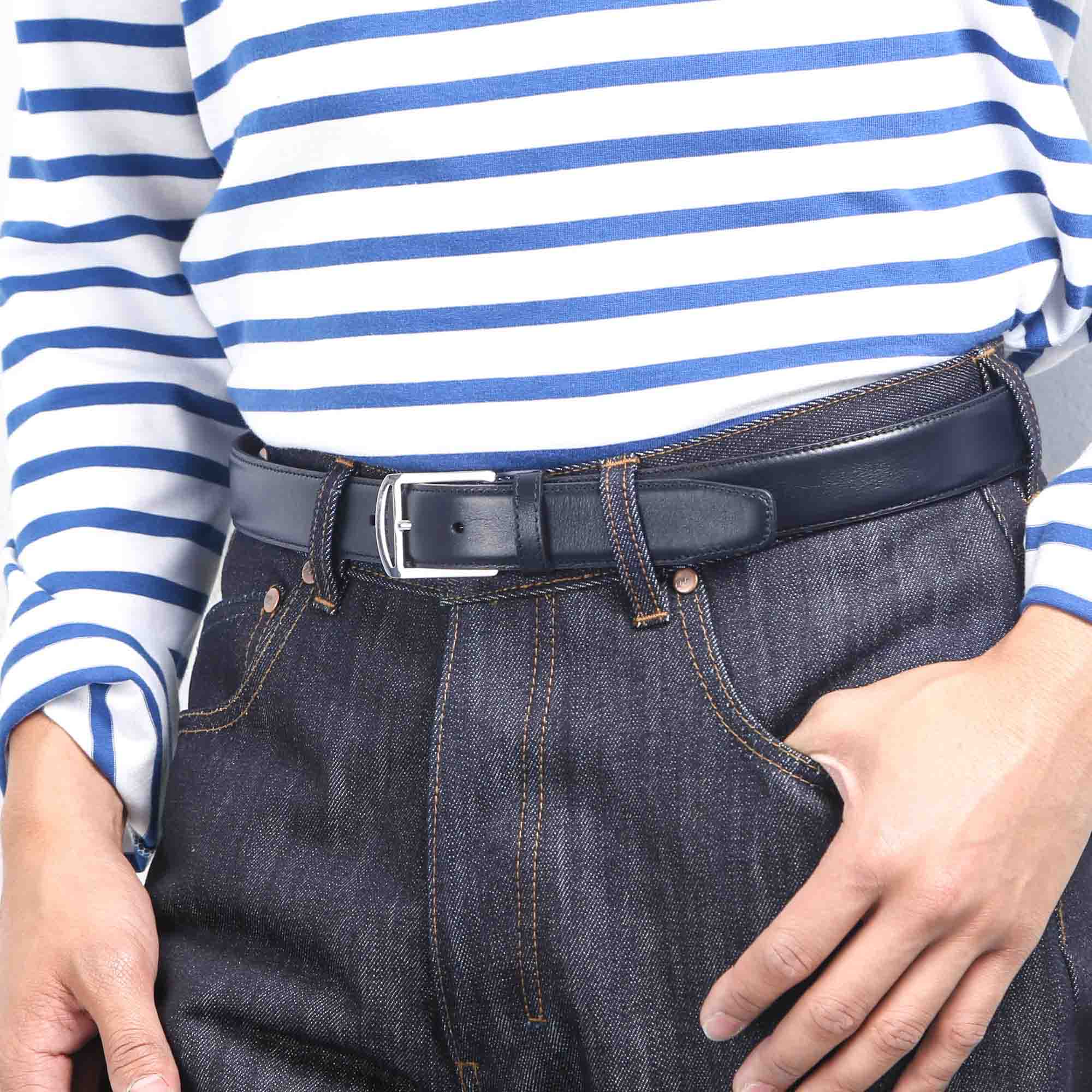 Marcel Navy Belt • Maison Boinet