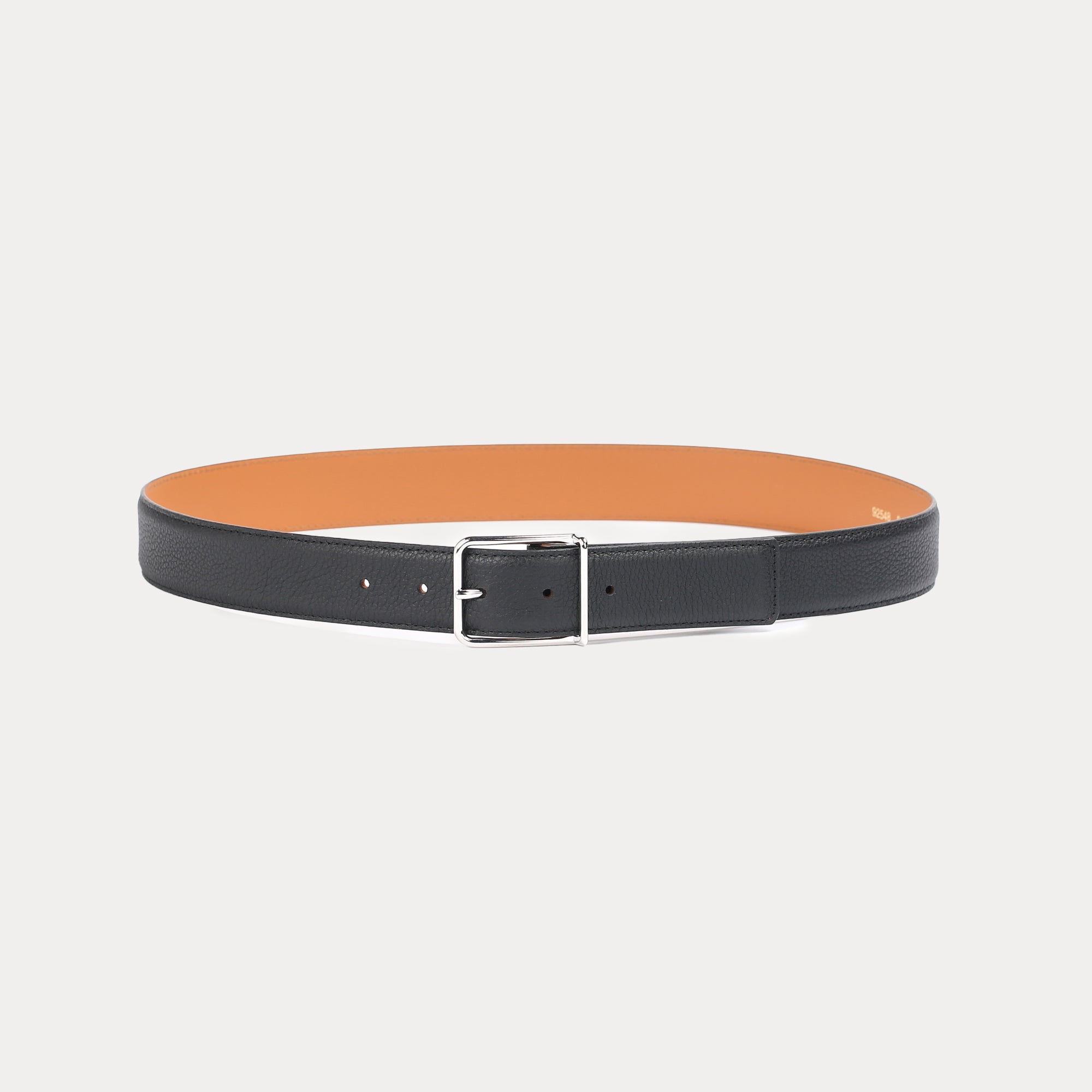 リンナイ　MAISON BOINET ベルト Victor Black belt with beige stitching • Maison Boinet