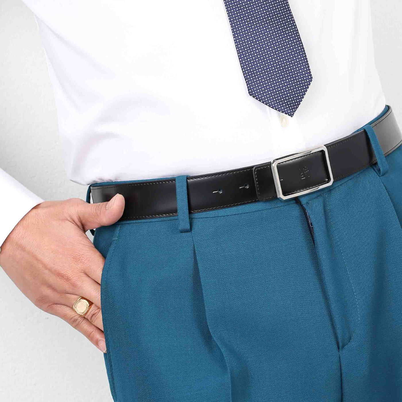 Ceinture Michael Noir Taupe