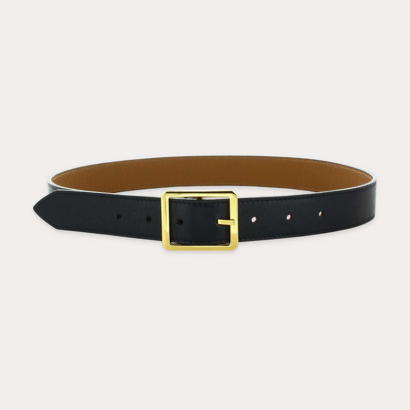 Ceinture Lea Noir Havane