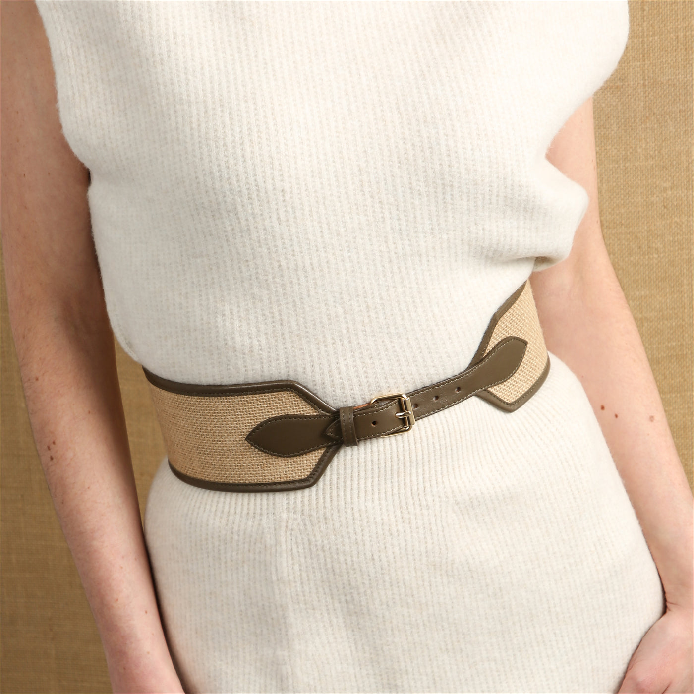 Ceinture Louise Beige Noir