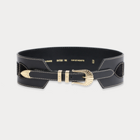 Ceinture Elsa Noir Surpiqué Beige