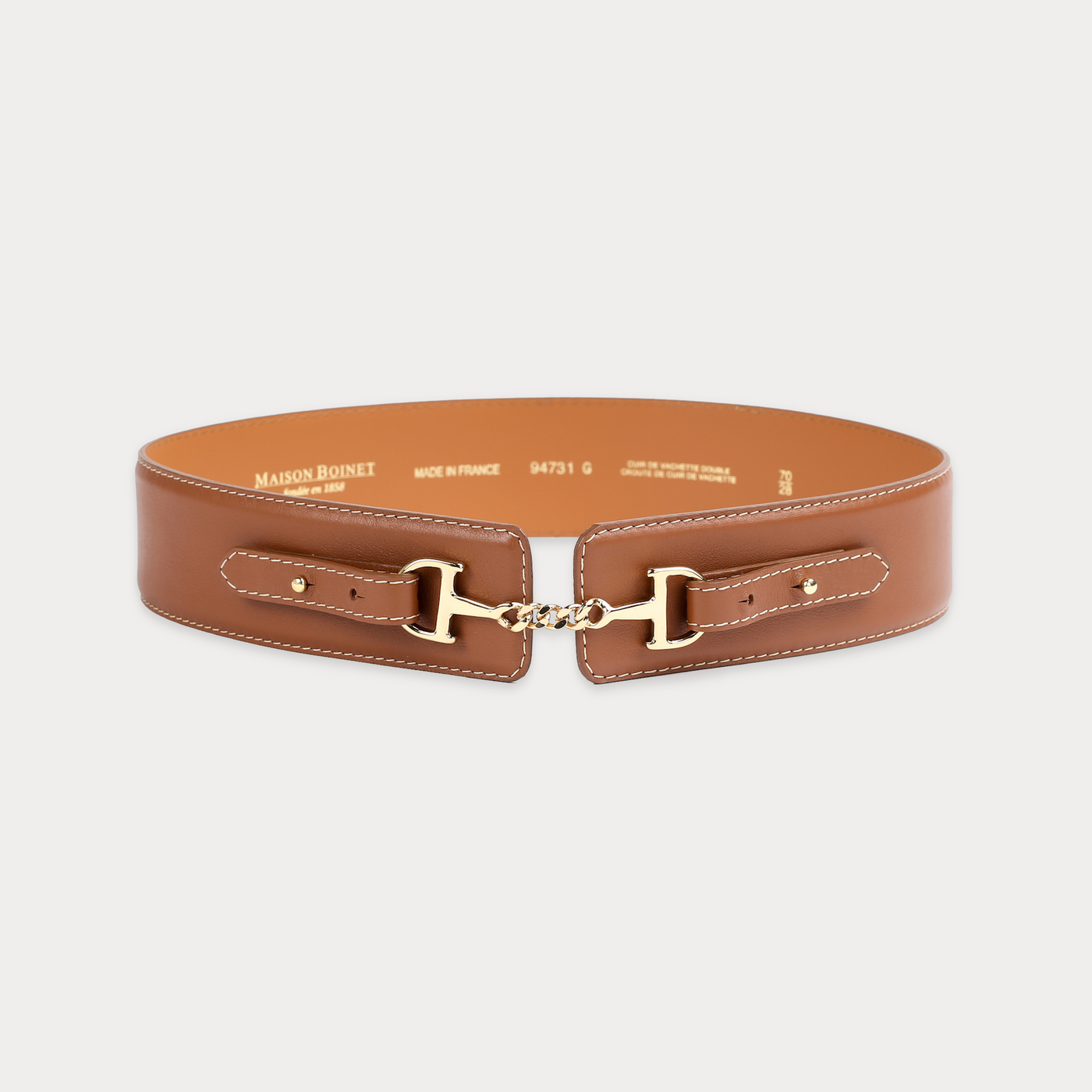 Ceinture Elisabeth Havane Surpiqué Beige