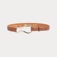 Ceinture Eugénie Havane Coutures Contrastées Beiges