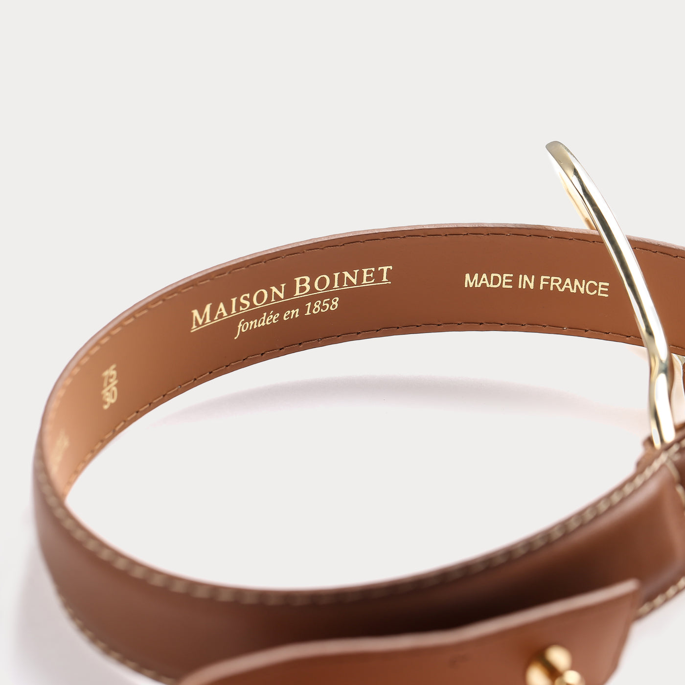 Ceinture Eugénie Havane Coutures Contrastées Beiges