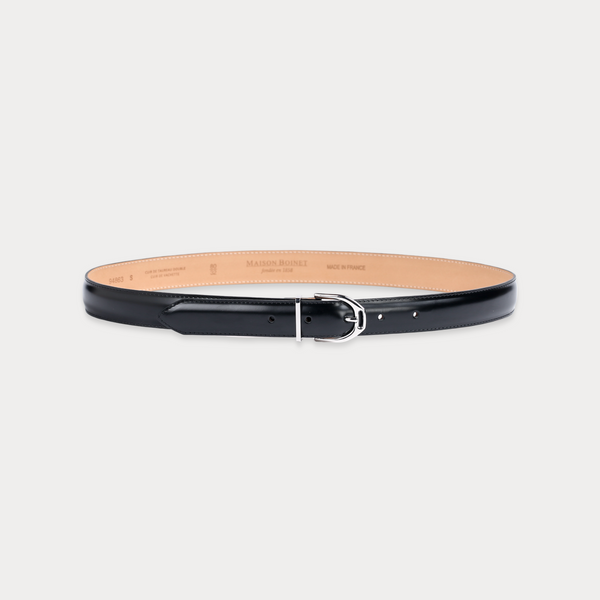 Zaha Leather Belt in Black – Luxury women's belt made in France