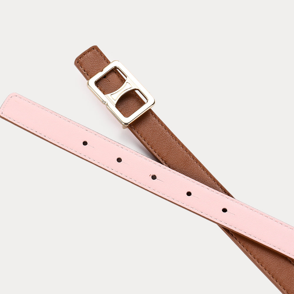 Ceinture Réversible Alizée Havane Rose