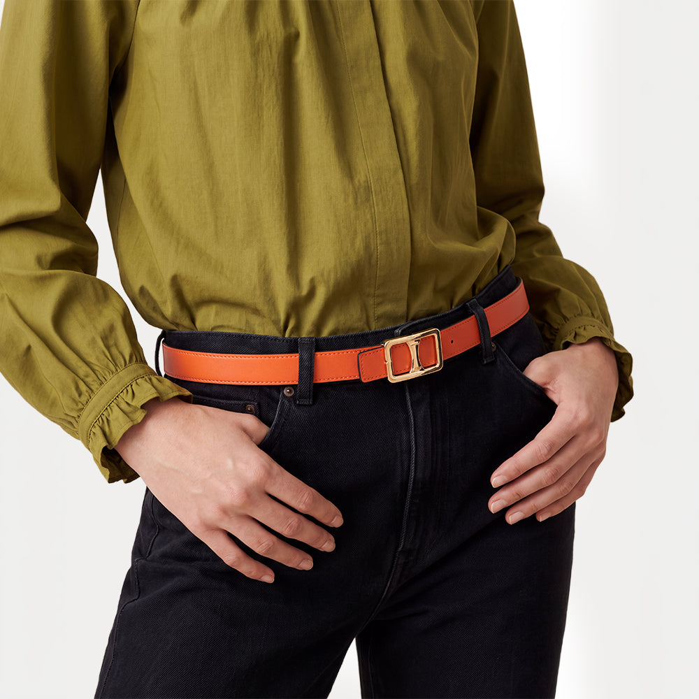 Ceinture Réversible Alizée Noir Orange