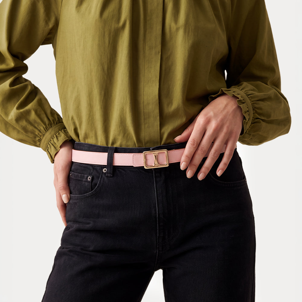 Ceinture Réversible Alizée Havane Rose