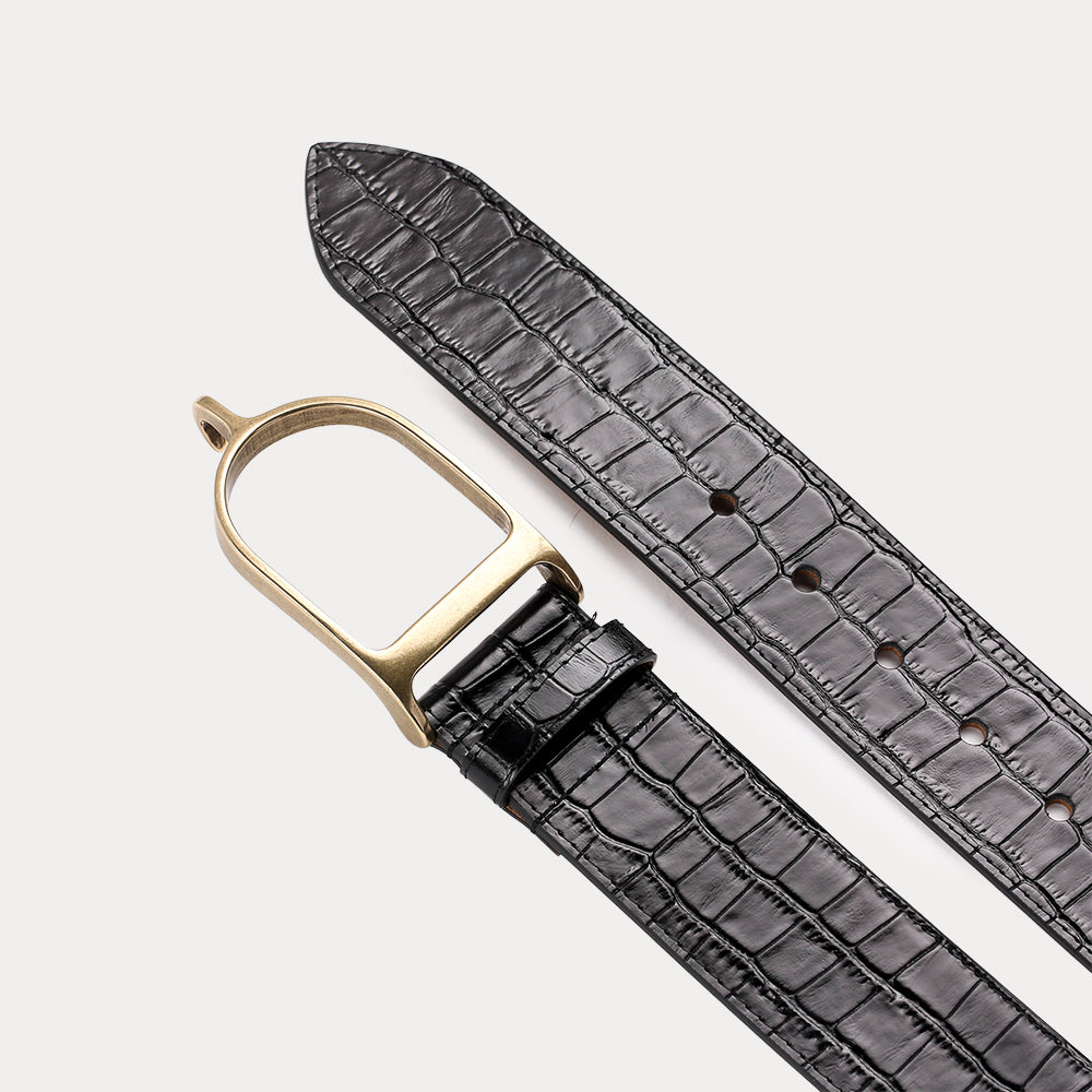 Ceinture Diane Noir crocodile