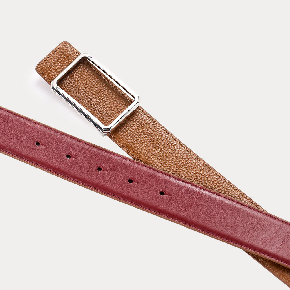 Eden Reversible Belt Bordeaux Havana