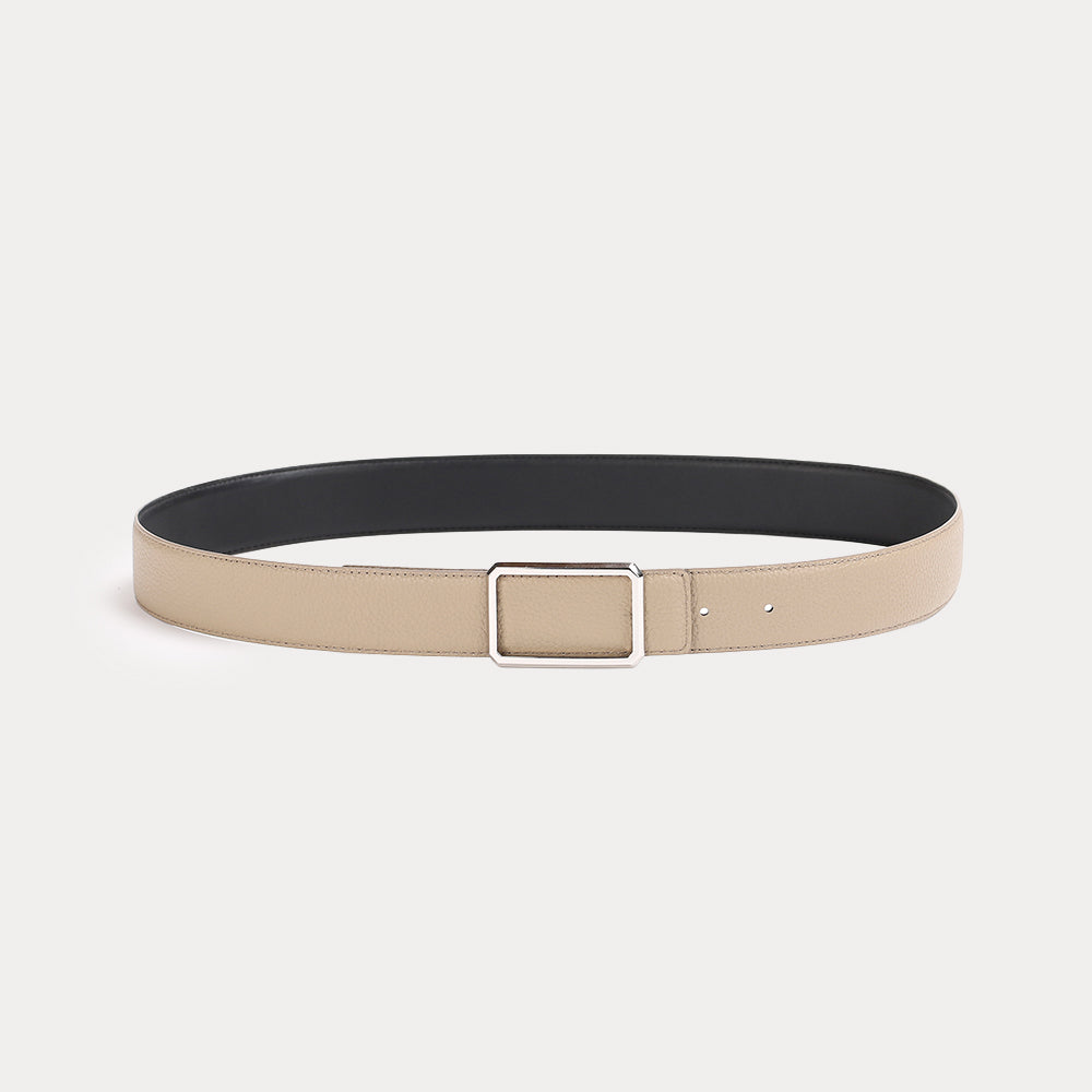 Ceinture réversible Eden Noir Taupe