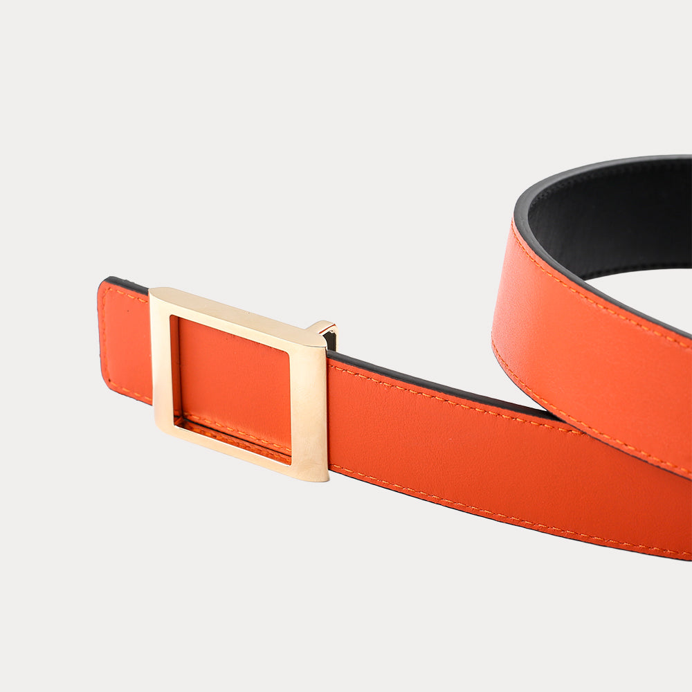 Reversible Belt Grande Emmanuelle Black Orange