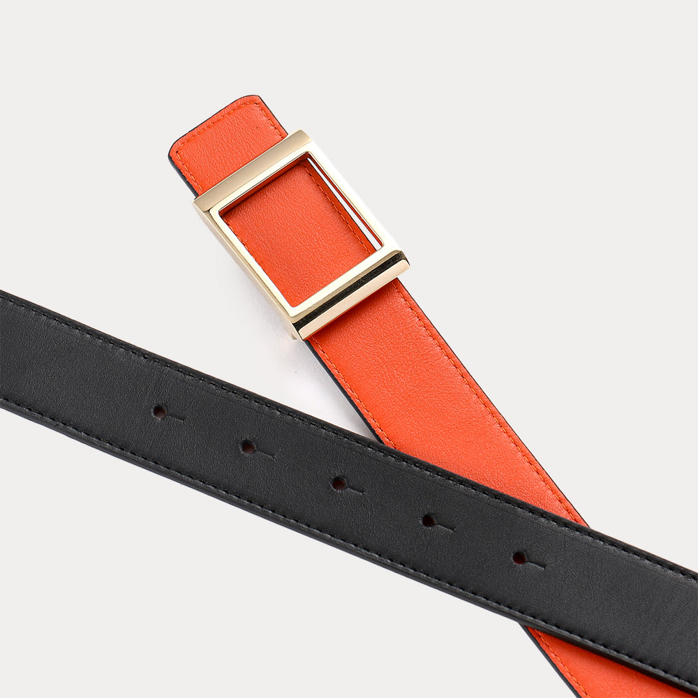 Reversible Belt Grande Emmanuelle Black Orange