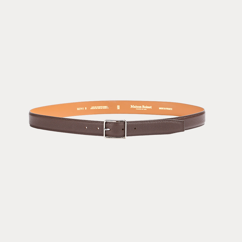 Ernest Brown Grained Leather Belt