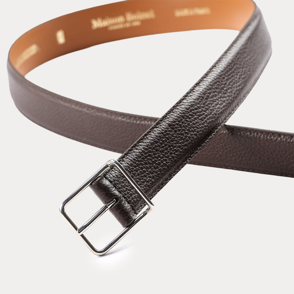 Ernest Brown Grained Leather Belt