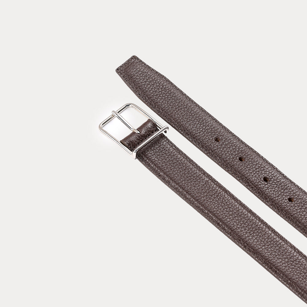 Ernest Brown Grained Leather Belt