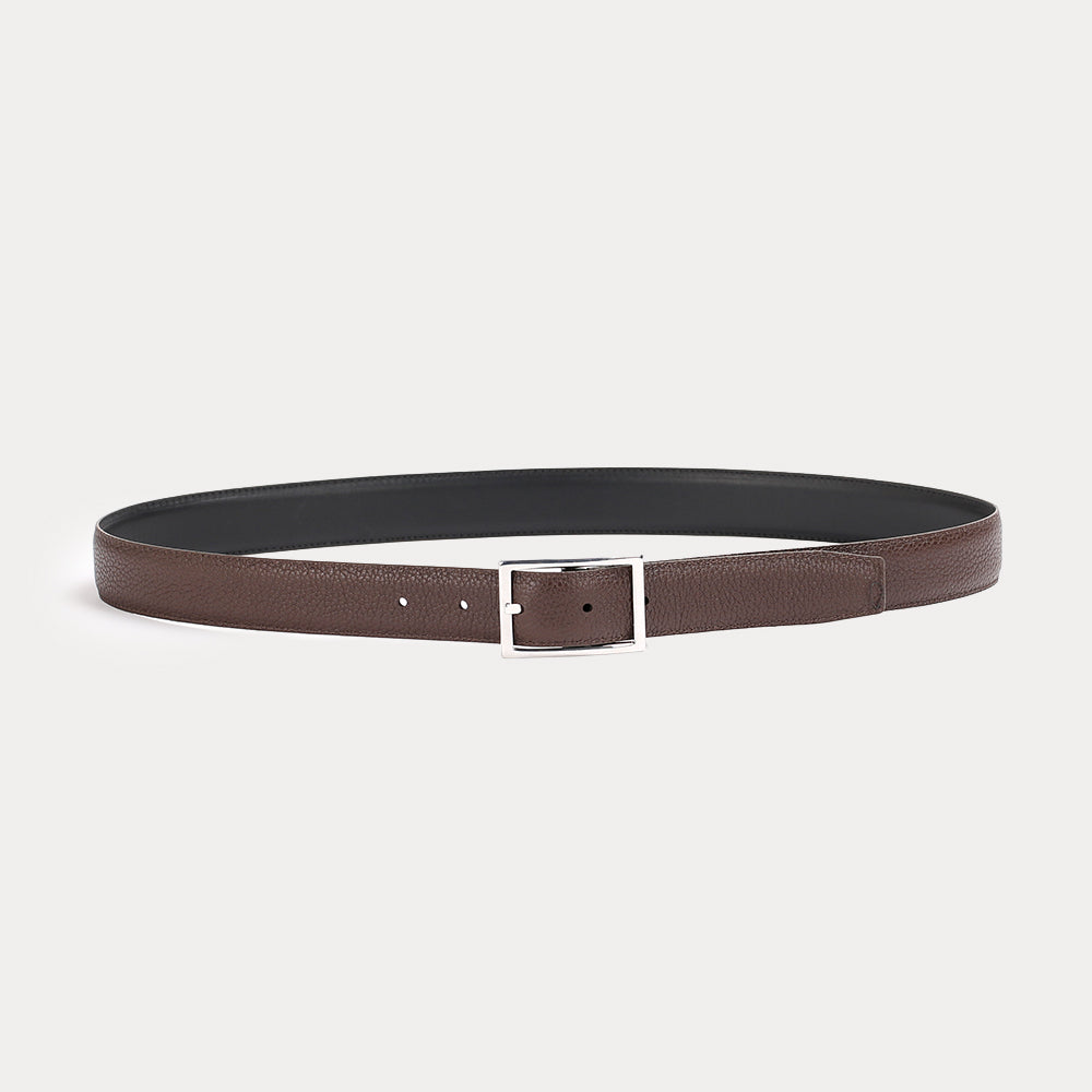 Ceinture réversible Georges Noir Marron