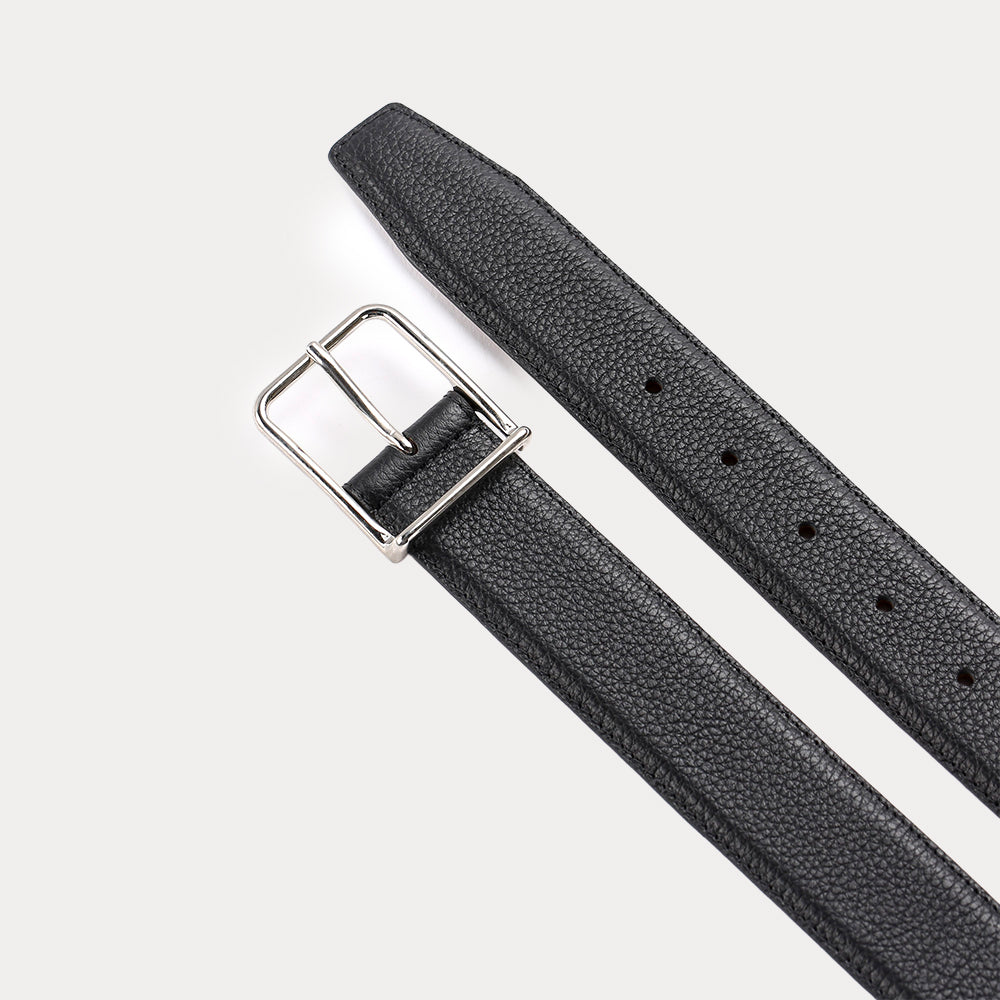 Ceinture Grande Ernest Noir Grainé