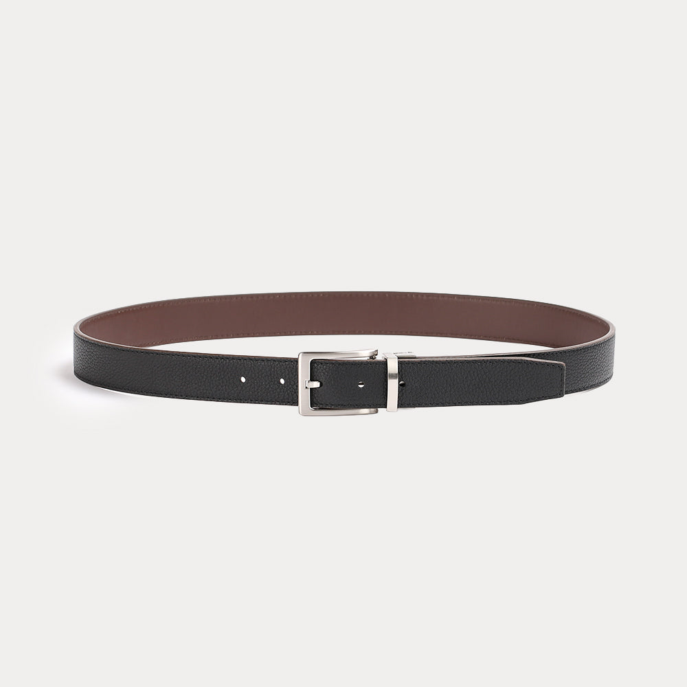 Ceinture réversible Large Jean Noir Marron