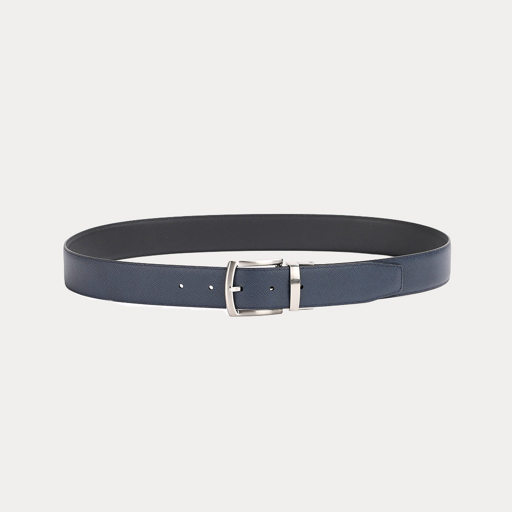 Wide Black Navy Denim Belt