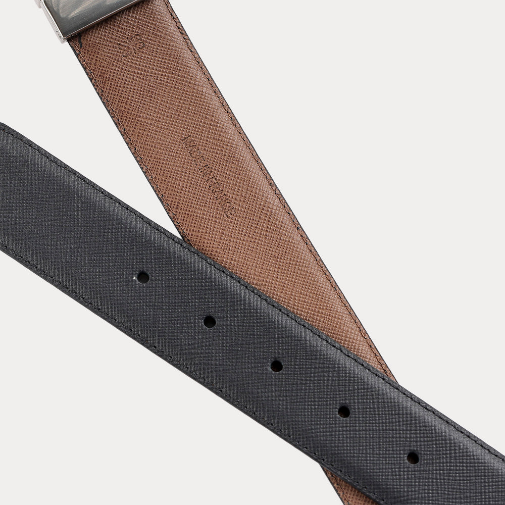 Ceinture réversible Large Jean Noir Havane