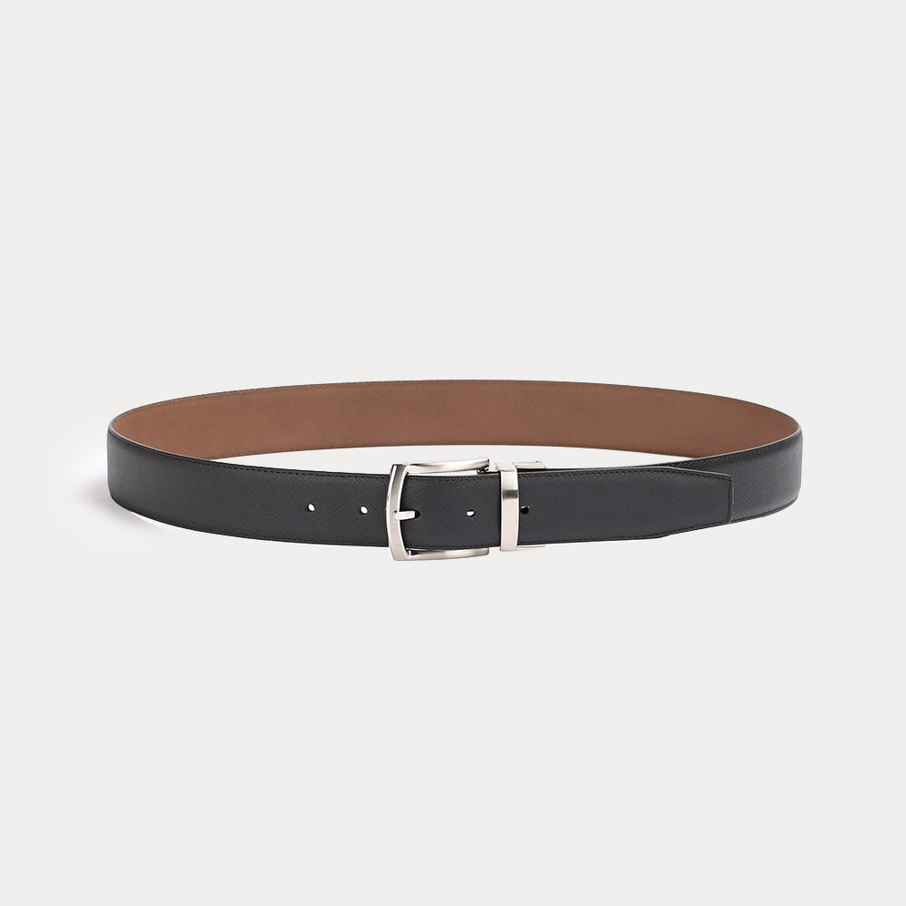 Ceinture réversible Large Jean Noir Havane
