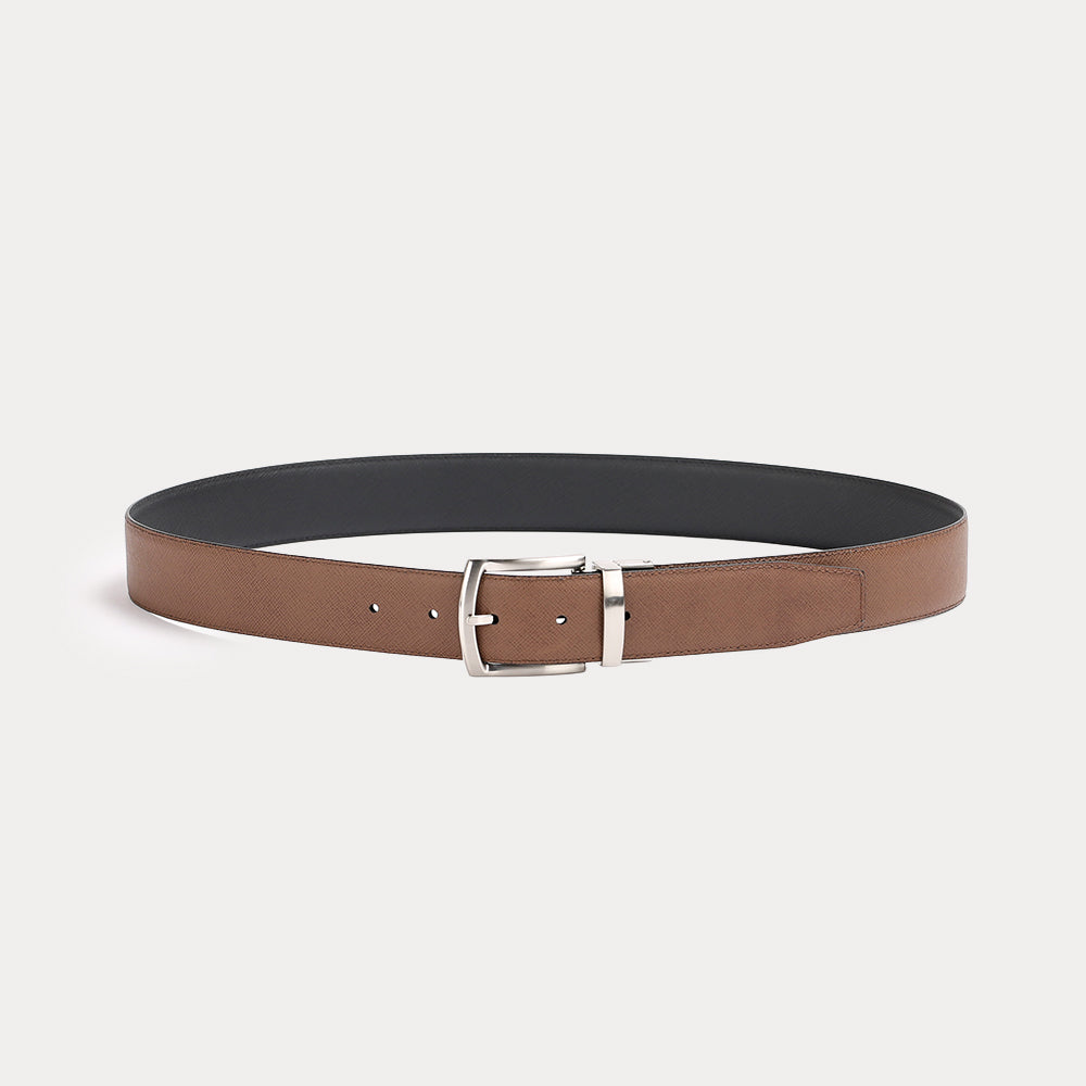 Ceinture réversible Large Jean Noir Havane