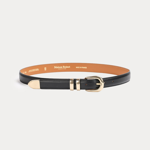 Lorraine Black Genuine Leather Belt - Smooth leather - Luxury