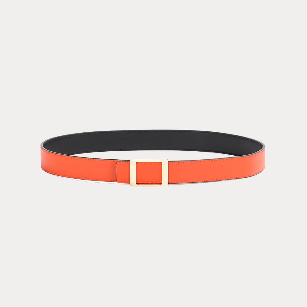 Reversible Belt Grande Emmanuelle Black Orange