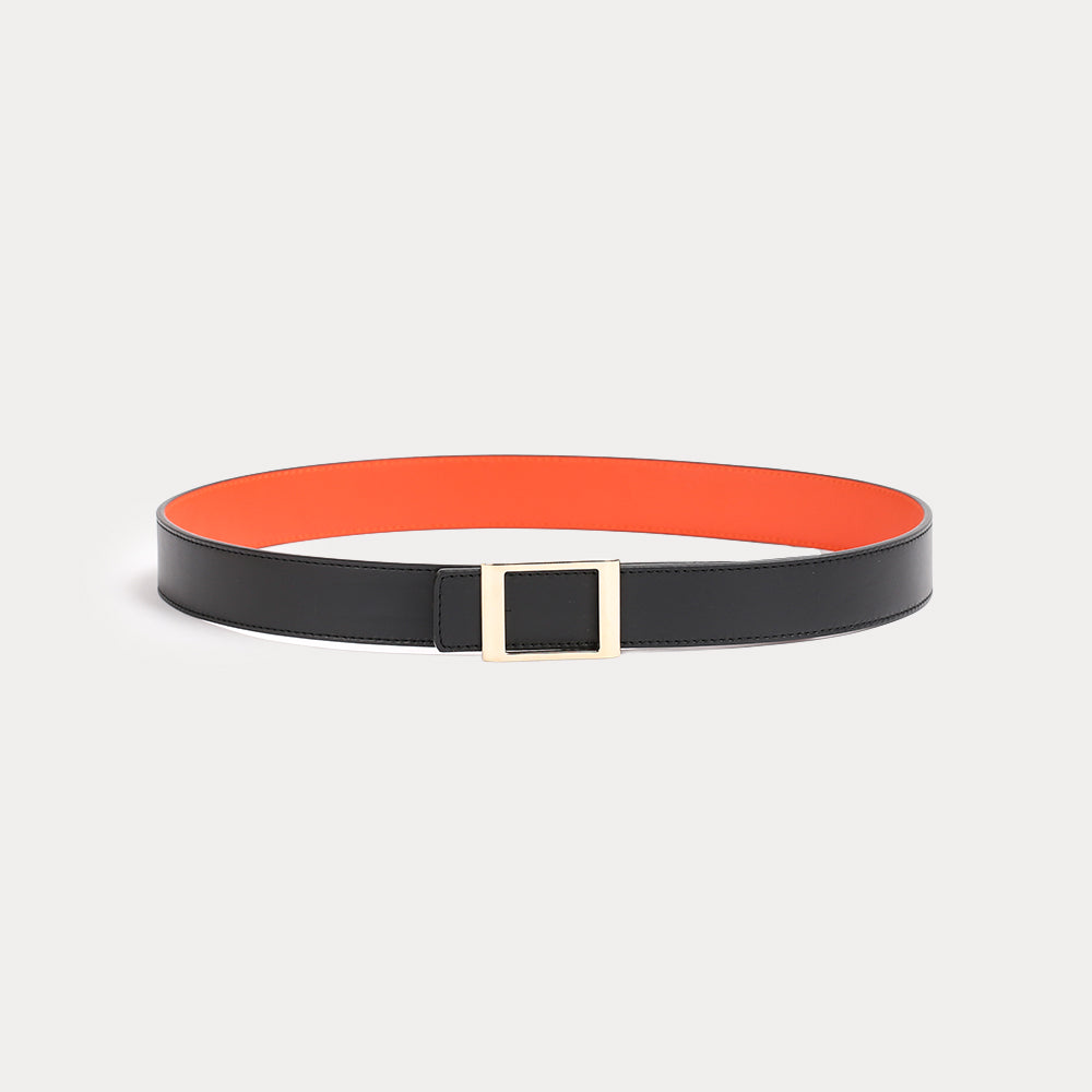 Reversible Belt Grande Emmanuelle Black Orange