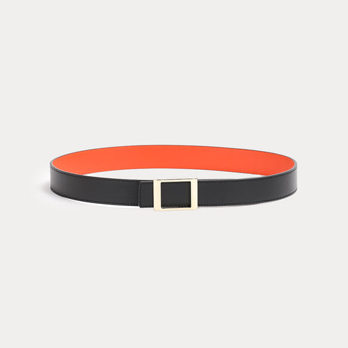 Ceinture Réversible Grande Emmanuelle Noir Orange
